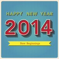 Happy new year retro poster N4