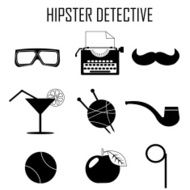 hipster detective icon vector N3