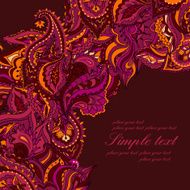 Card with Indian paisley pattern N4