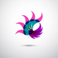 abstract colorful floral icon for design N4