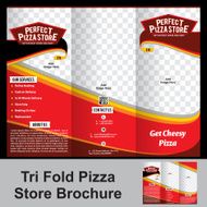 tri fold pizza store brochure