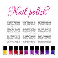 Background with watercolor painted nail polishes N2