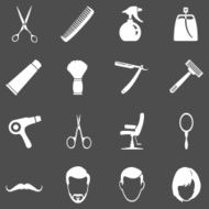 Vector Set of Barber Shop Icons N21