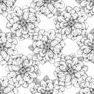 Seamless pattern with dahlias N2