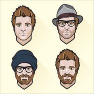 Set of flat design men&#039;s portraits