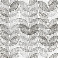 Monochrome seamless pattern of abstract leaves N5
