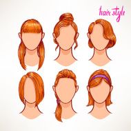 Redhead different hairstyles