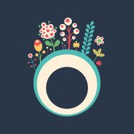 Colorful banner with flowers on dark background