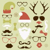 Christmas fashion silhouette set hipster style