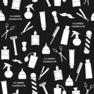 Barber shop vintage seamless vector pattern N2