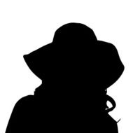 Vector silhouette of a woman N1013