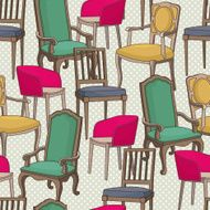 Vector pattern with armchairs N3