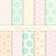 Set of ten seamless retro patterns N7