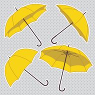 vector set with umbrellas