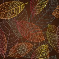 Autumn transparent leaves pattern background