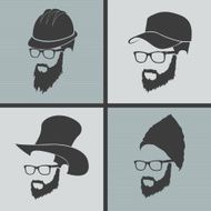 icons hairstyles beard and mustache hipster full face N3