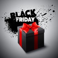 Black Friday gift box Vector illustration