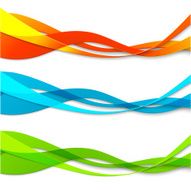 Set of abstract color wavy lines