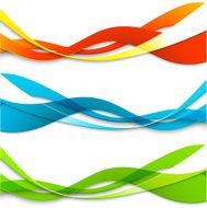Set of abstract color wavy lines N2