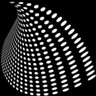 abstract black and white wave polka dots pattern background