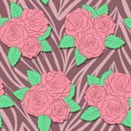 beautiful bouquets of roses on animal abstract print