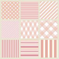 Patterns with stripes and cells in pale pink shades