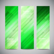 Green low poly vector vertical banners with polygonal abstract lines