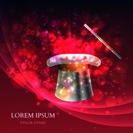Magician Top hat with fireworks vector N13