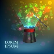 Magician Top hat with fireworks vector N14