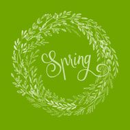 Hand drawn spring wreath Vector illustration