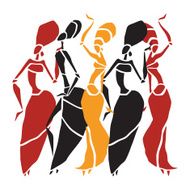 African dancers silhouette set N10