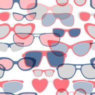 Seamless sunglasses background - blue and red colors