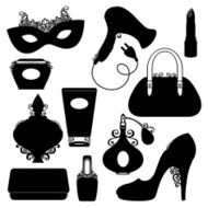 Vector Set of Women&#039;s Stuff Stensils