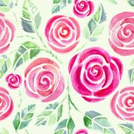 Seamless pattern with watercolor roses