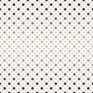 Seamless brown gold black coloured polka dot pattern on white