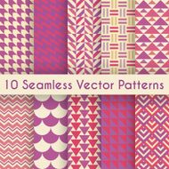 Abstract retro seamless pattern set Vector illustration