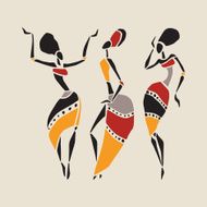 African dancers silhouette set N11