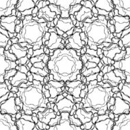 Monochrome abstract seamless pattern with curls