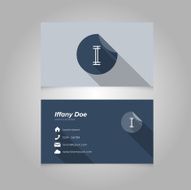 Simple Business Card Template with Alphabet Letter I