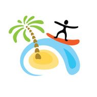 surfer on the wave vector logo N3