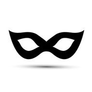 Black carnival mask isolated