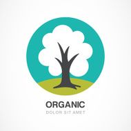 Vector logo design template Green circle tree illustration