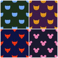 Cute animals vector patterns N2
