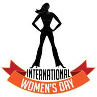 International Womens Day icon with woman