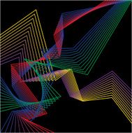 abstract bright geometric broken lines set isolated on dark background N3