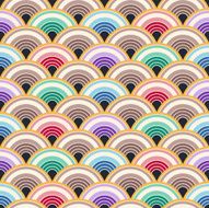 seamless japanese scallop wave pattern N3