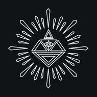 Vector linear abstract hipster logo template - magical diamond