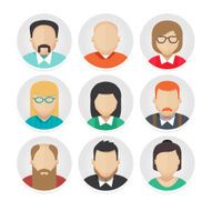 Vector Flat Avatar Character Icons Set 2