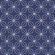 Traditional Japanese Embroidery Ornament Romby Sashiko Vector pattern