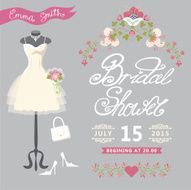 Bridal Shower card Cute wedding invitation with floral border